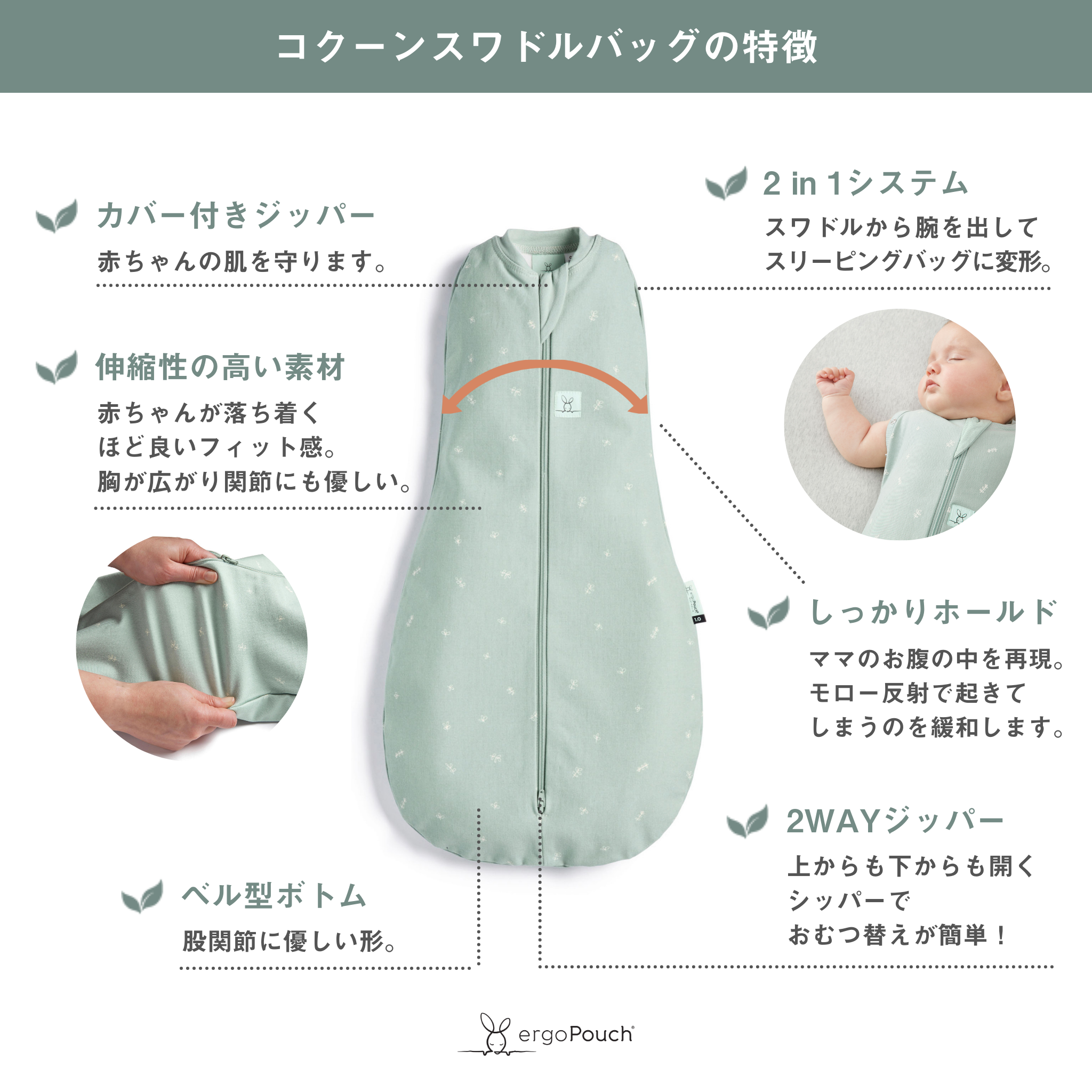 Cocoon Swaddle Bag 0.2TOG コクーンスワドルバッグ (新生児~/スワドル)