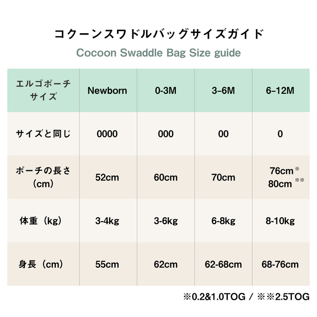 *数量限定NEW*Cocoon Swaddle Bag 0.2 TOG コクーンスワドルバッグ（新生児～／スワドル）